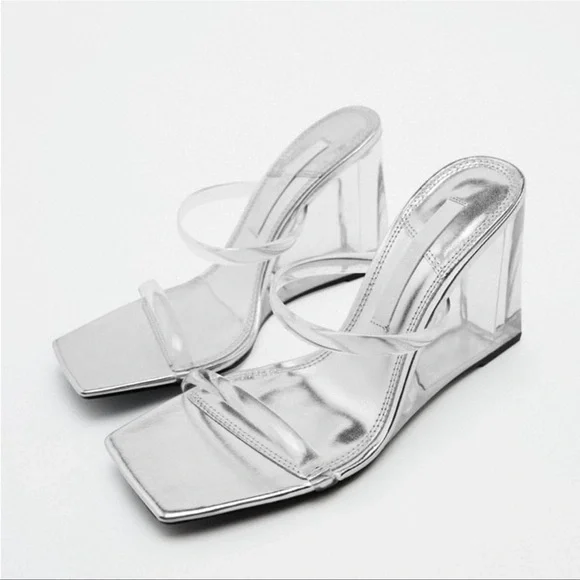 【完売品】美品 ZARA ザラ WEDGE SANDALS 厚底 ウェッジソール ZARA NEW WOMAN LEATHER WEDGE SANDALS WITH STRAP SHOES BROWN